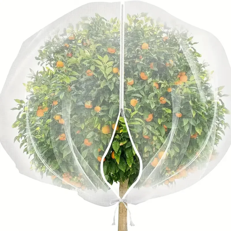 Factory Supply Adjustable Drawstring Zipper Insect Bird Netting Cover Greenhouse Fruit Trees Garden Plant Protection Mesh