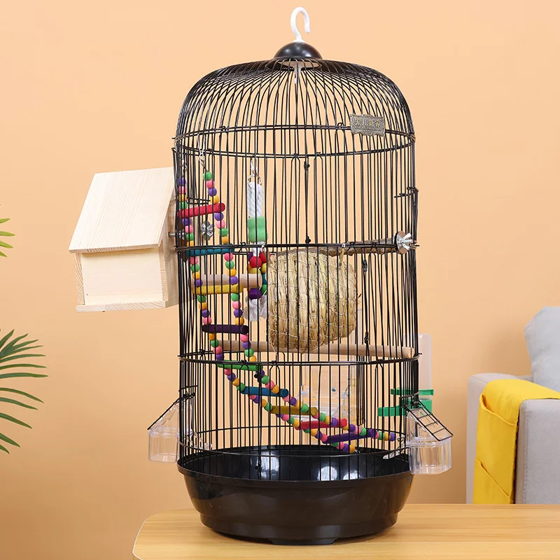 Factory Supply Eco-Friendly Foldable Durable Stainless Steel Parrot Front Breeding Bird Cages with Rounded Design
