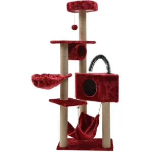 Factory Supply Eco Friendly Plush Indoor Cat Tree House Tower Pet Climbing & Scratcher