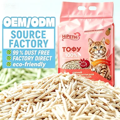 Factory Supply OEM Custom Scent & Package Tofu Cat Litter Viral Flushable Dust Free Fast Clumping Degradable Cat Litter