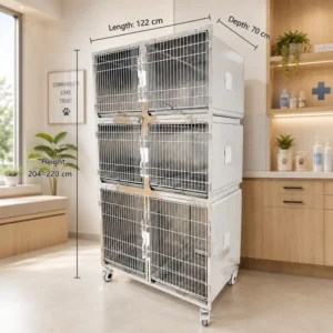 Factory Supply Stainless Steel Veterinary Pet Cage Dog Cat Recovery Kennel for Vet Clinic and Animal Hospital