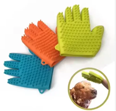 Factory direct Food Grade Pet Hair Removal Rubber Glove for Dogs & Cats Rubber Mitt for Deshedding Massage Bathing and Washing