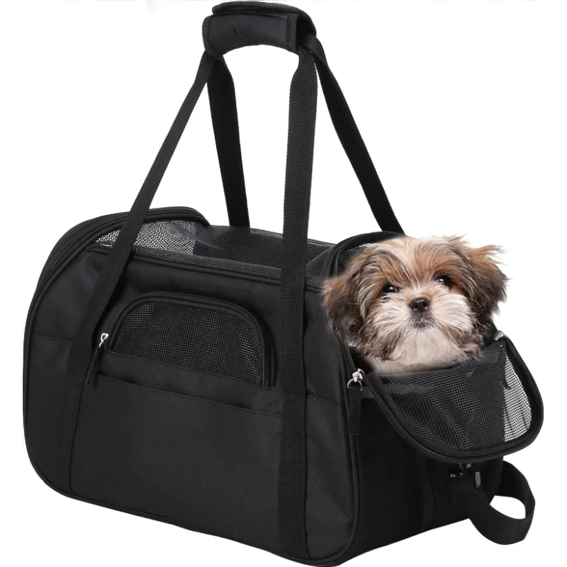 Factory portable pet travel carrier soft sided dog or cat bag