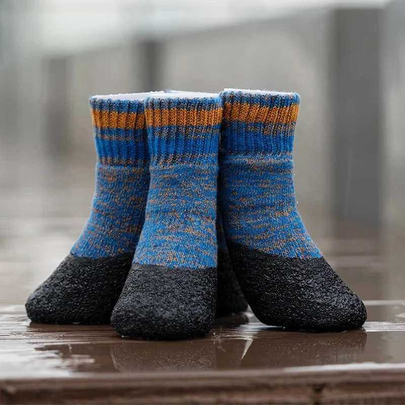 Fashion Anti Slip Outdoor Waterproof Large Pet Dog Socks Cute Rubber Dog Boots
