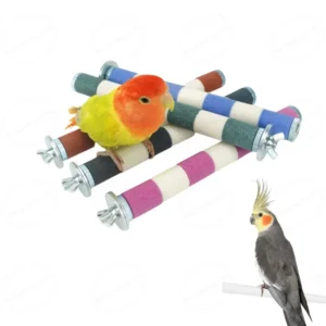 Fashion Colorfast Striped Bird Perching Stick Frosted Sand Parrot Standing Toy
