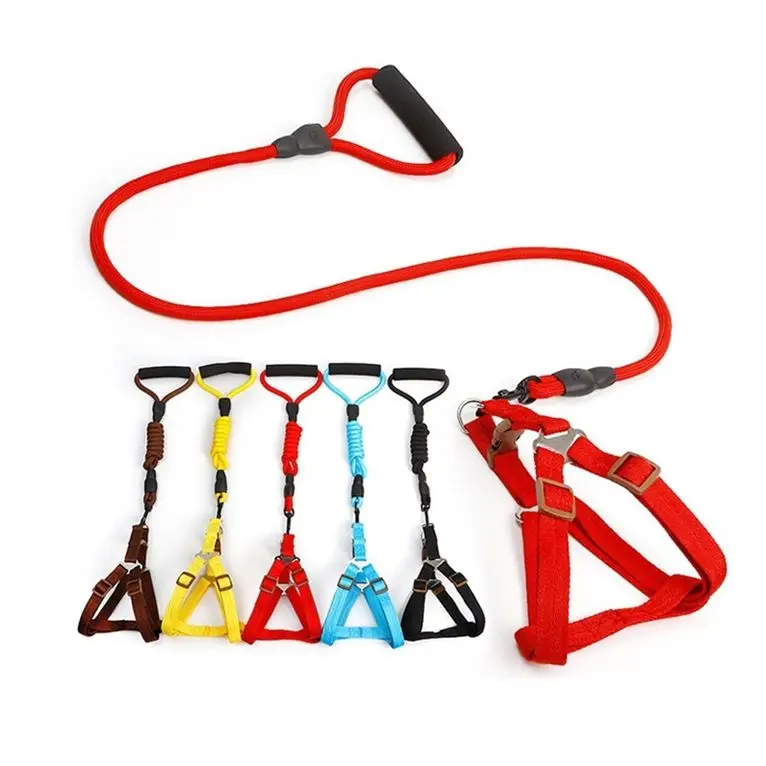 Fashion Dog Harness Luxury Adjustable No Pull Pet Dog Leash Collar Harness Set