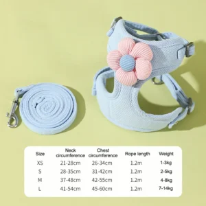 Fashion Lightweight Pet Harness with Leash Comfortable Outdoor Walking for Small & Medium Dogs