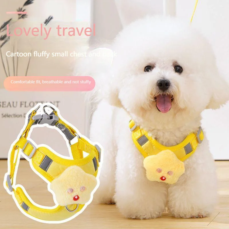 Fashion Nylon Dog Leash Vest Style Small Dog Teddy Bichon Frise Pomeranian Chest Harness Puppy Chain Walking Leash