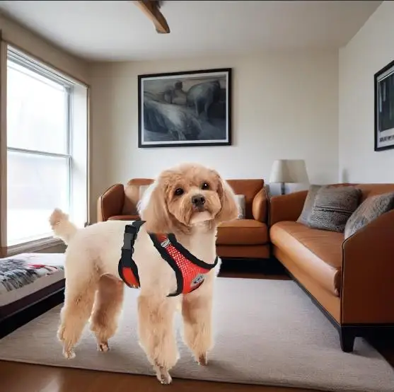 Fashion Polyester Adjustable Button Closure Breathable Durable Dog Harness Vest for Training