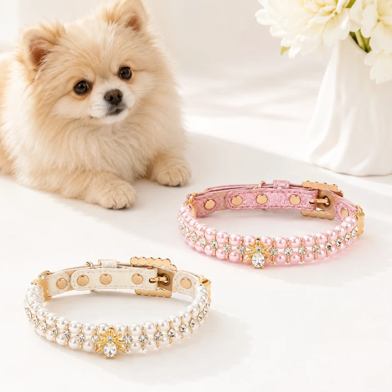 Fashion Simple Style Zinc Alloy & PU Solid Pattern Pet Collar for Cats & Dogs Medium & Small Breeds All Seasons