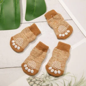 Fashion Soft Pet Clothing Accessories Indoor Outdoor Protector Puppy Dog Cat Socks Non Slip Knit With Popular Paw Printing Cute