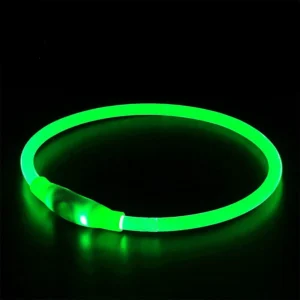 Fashion Waterproof Pet Flashing Light up Led Dog Collar USB Rechargeable Night Safety Luminous Glowing up Led Dog Collar