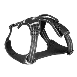 Fashionable Breathable Mesh Solid Reflective Adjustable Dog Harness with Quick Release No Pull Feature Head Design