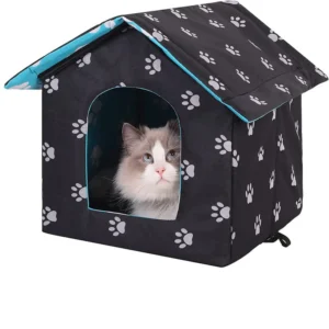 Fashionable Cotton Dog House Outdoor Waterproof & Rainproof Foldable Villa Tent with Printed Pattern Pet Furniture
