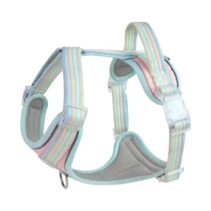 Fashionable Dog Harness Comfortable Durable for Small Dogs Striped Pattern Made Soft Nylon for Outdoor Harness Pet Harness