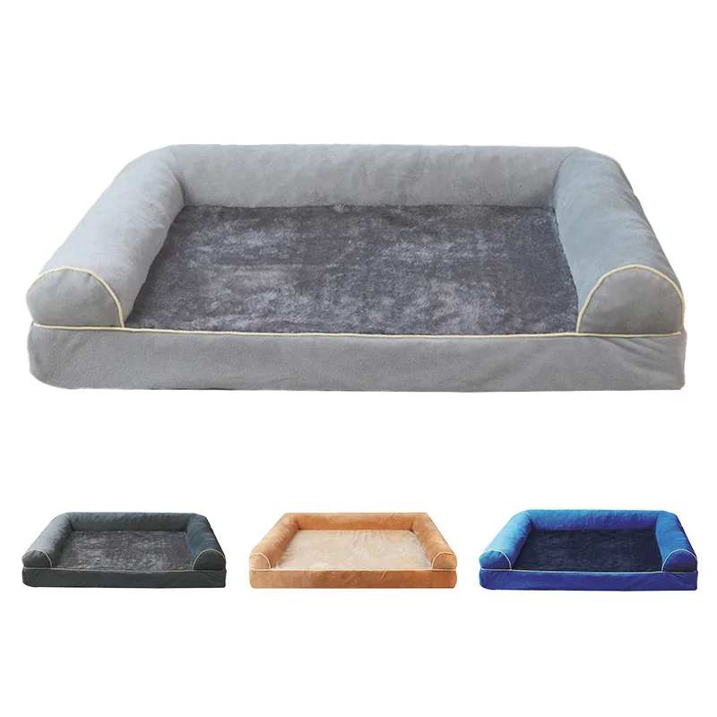 Fashionable Orthopedic Sofa Pet Bed for Large Dogs All Season Waterproof Chew Resistant Rectangle Furniture with Washable Cover