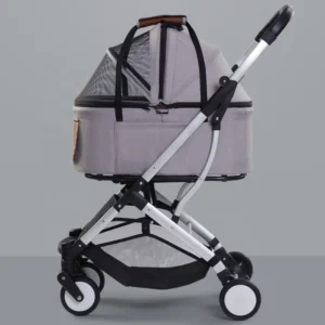Fashionable Outdoor Travel Airline Approved Removeable Pet Carrier Dog Cat Travel Bag Trolley Dog Pet Stroller