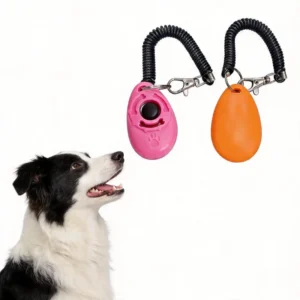 Fashionable PVC Dog Training Clicker Trainer with Durable Metal Dog Specific Command Communication Device