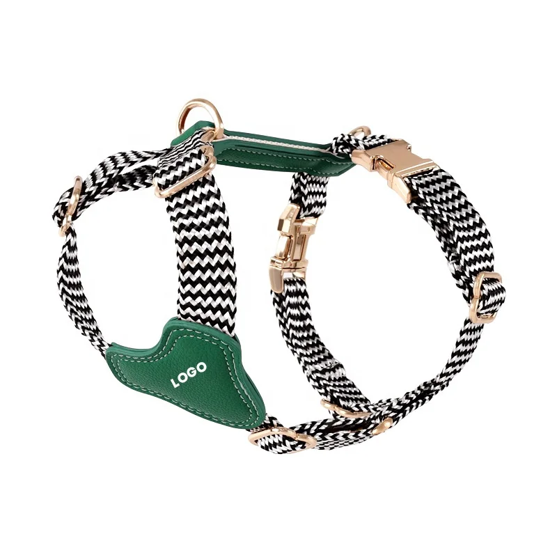 Fashionable pet dog harness leash and collar for small medium and large dogs