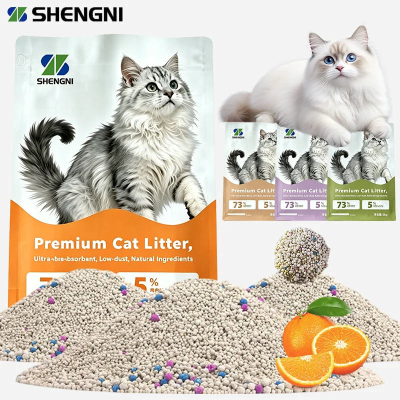 Fast Clumping Eco Friendly Bentonite Clay Litter for Cats 5kg 99% Dust Free Highly Adsorbent Odor Control