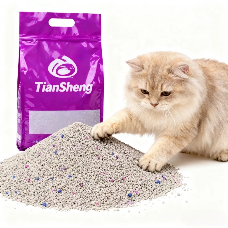 Fast Clumping Eco Friendly Lavender Scented Low Dust 99% Dust Free Highly Adsorbent Bentonite Spherical Cat Litter 5L