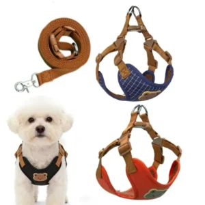 Fast Delivery Medium Small Pet Cat Harness Leash Lovable 8 Color Solid Mesh Adjustable for Dogs with 1 Leash