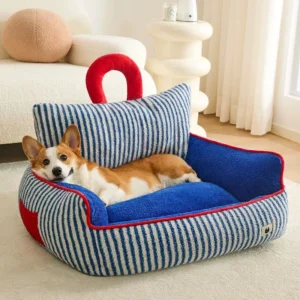 Faux Fur Dog Bed Removable & Washable Pet Bed Cat Bed With Anti Slip Bottom Warm and Soft