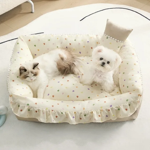 Faux Fur Dog Bed Removable Washable Pet Bed Cat Bed with Anti Slip Bottom Warm and Soft