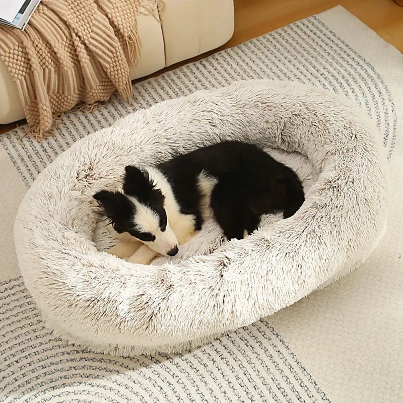 Faux Fur Square Cat Bed Cave Solid Style Washable Small Medium Dog and Cat Bed Fashionable Sleep Bed