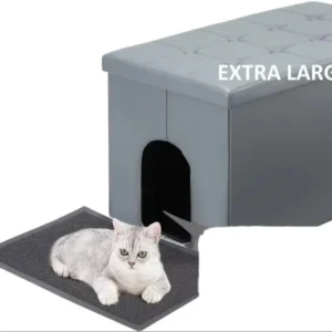 Faux Leather Fabric Pet House Foldable Dog House Storage Ottoman for Pet