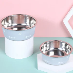 Feeders Rounded Cat Dog Bowl Stainless Steel and PP Food Bowl