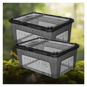 Feeding Box Portable Small Snake Terrarium Habitat Mini Pet Breeding Cage Hatching Container Transparent Gecko Houses
