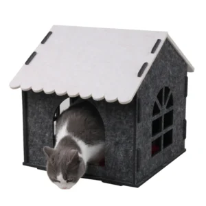 Felt Tent Cat House Four Seasons Warmth Enclosed Pet Household Furniture Cat Bed Pet House