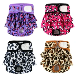 Female Dog Diaper Reusable Pet Sanitary Pants Skirt Style Dog Diaper Set