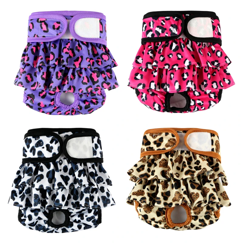 Female Dog Diaper Reusable Pet Sanitary Pants Skirt Style Dog Diaper Set