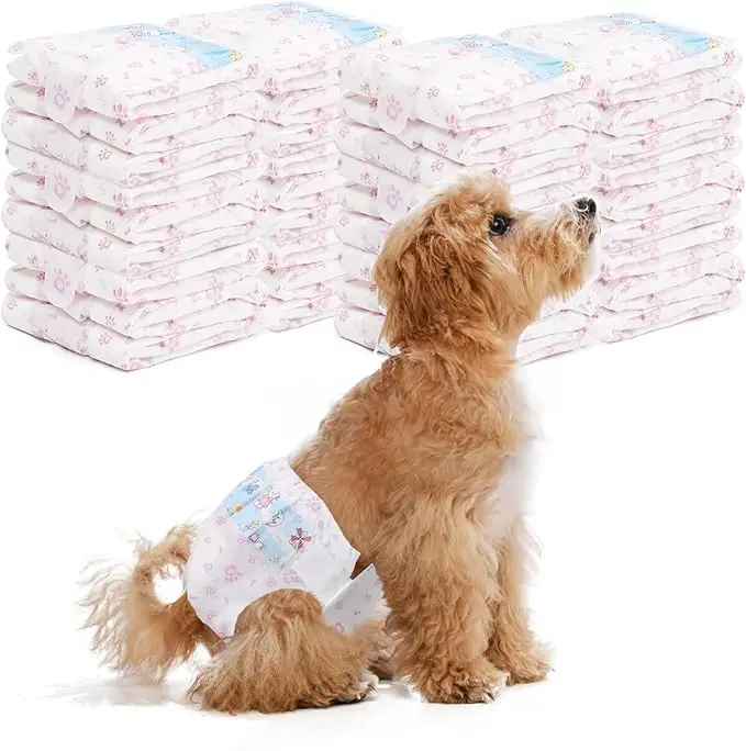 Female Dog Diapers Disposable Dog Diapers Dog & Cat Diaper Super Absorbent Fit for Female Dog in Heat or Incontinence