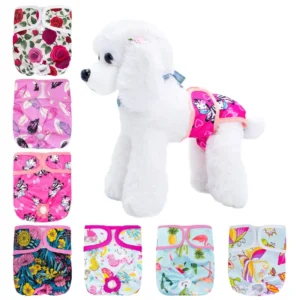 Female Dog Diapers Highly Absorbent Doggie Diapers Reusable Washable Size Adjustable Puppy Diapers for Dog Period Panties