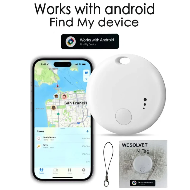 Findmy GPS Tracker for Lost Items Compatible with Android Devices Pet Item Tracker