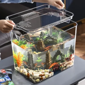 Fish Small Desktop Self cleaning Aquarium Free Replacement Unique clear Plastic Fish tank Bowl Supplier Mini Lazy Fish Farming