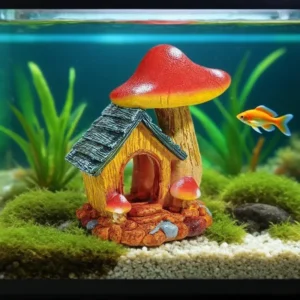 Fish Tank Aquarium Decoration Conch Mushroom Room Cartoon Shelter Tree Fish Shrimp Escape Hole Made Resin for Living