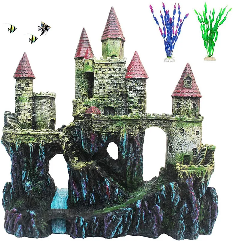 Fish Tank Aquarium Decoration European Craft Ornament Castle Resin Decoration