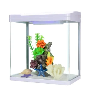 Fish Tank Aquarium Plant Transparent Plastic Fish Tank Desktop Decor Ecological Small Aquarium LED Glass Aquarium
