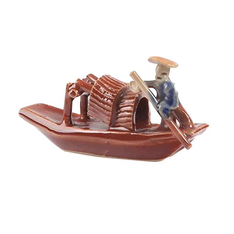 Fish Tank Decoration Little Cute Retro Ship Aquarium Decoration Ceramic Fish Tank Accessory Safe Fish Toy for Betta Cichlid