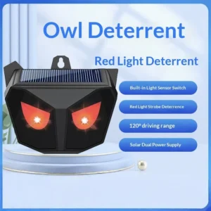 Flashing Owl Bird Repeller Outdoor Solar Powered ABS Material Animal Deterrent for 200 300 Area