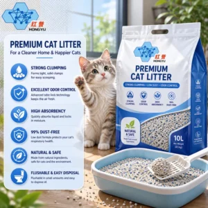 Flushable Strong Clumping Biodegradable Cat Litter with High Absorbency Odor Control 4.5kg