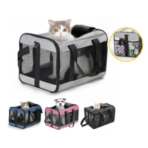 Foldable Breathable Dog Carrier Transport Airline Approved Pet Carrier Bag Portable Cat Travel Bag