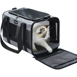 Foldable Breathable Fashion Cat Dog Backpack Large Capacity Pet Carrier with Zipper Closure Outdoor Travel Shoulder Bag D1