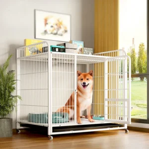 Foldable Detachable Washable Pet Metal Cage with Tray Large Small Cat Cage Indoor and Outdoor Household Dog Cage