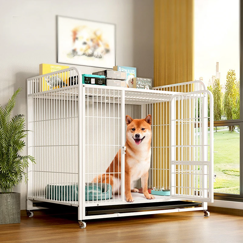 Foldable Detachable Washable Pet Metal Cage with Tray Large Small Cat Cage Indoor and Outdoor Household Dog Cage