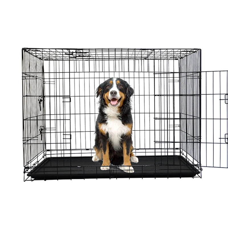 Foldable Electric Iron & Metal Cage with Plastic Tray for Pet Dogs of Different Sizes Eco Friendly
